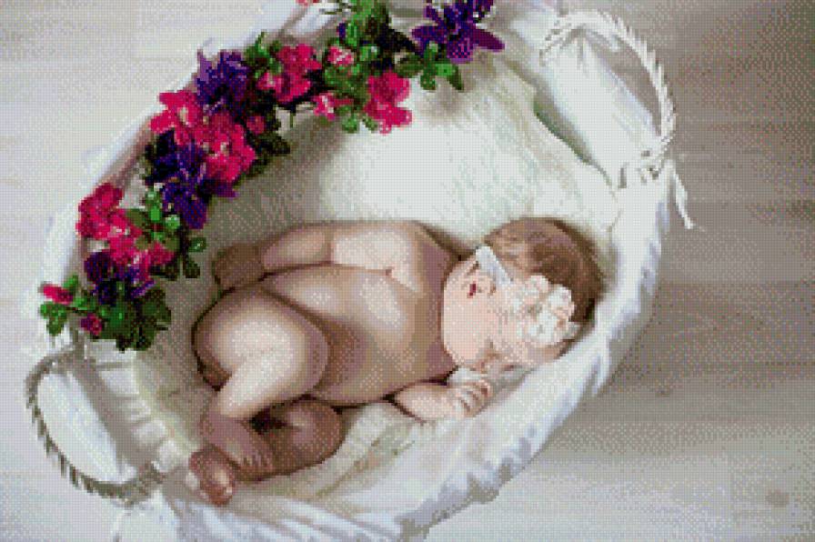 младенец - цветы, ребенок, дети, калыбель, девочка - предпросмотр