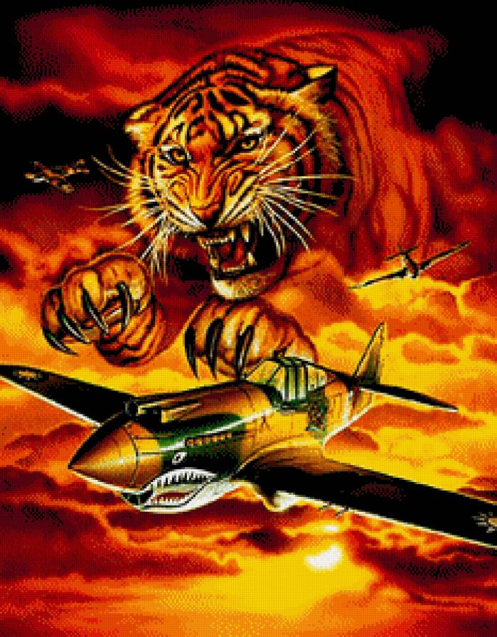 Тигр - самолет, огонь, тигр - предпросмотр