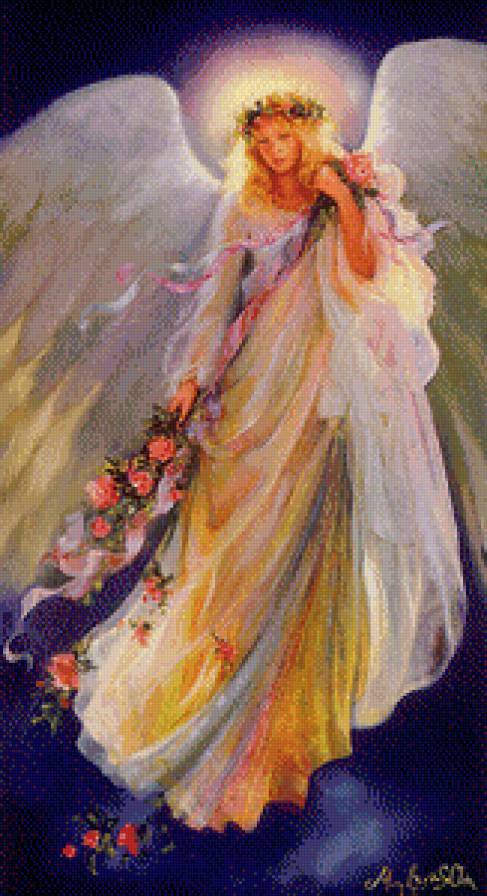 Серия "Ангелы" - ангелы, цветы, девушка - предпросмотр