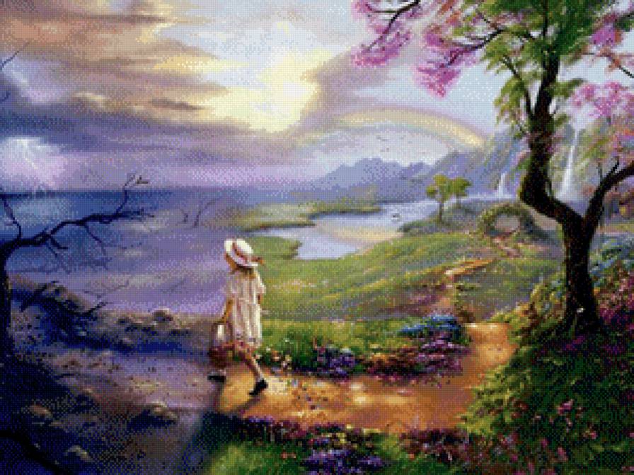 Серия "Сказка" - дети, сказка, дорога, девочка, пейзаж - предпросмотр