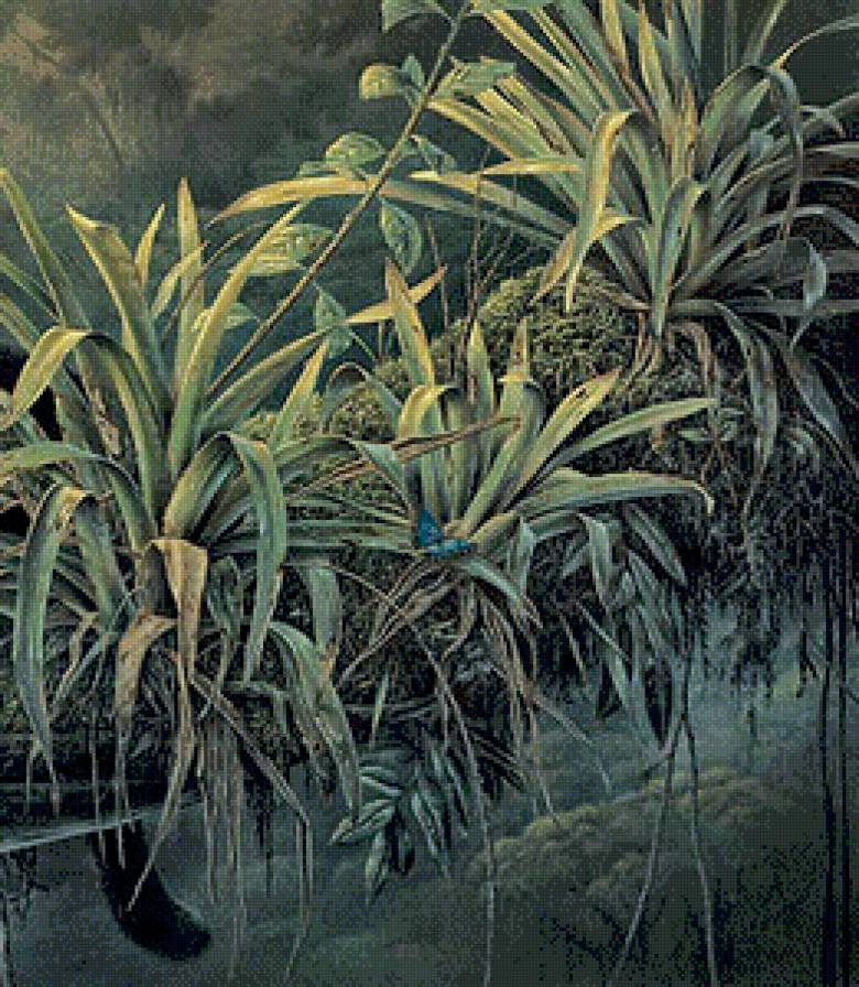 хозяйка джунглей часть 2 - , джунгли, бабочка, хищник, живопись, леопард, пантера - предпросмотр