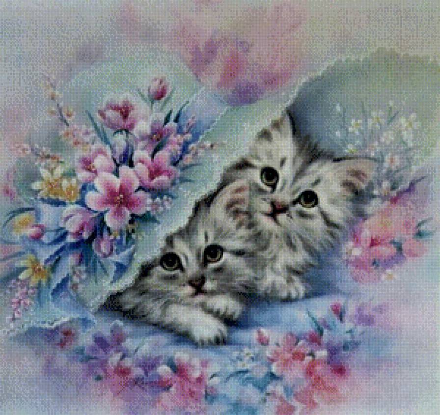 Модницы - цветы, котята, кошки - предпросмотр