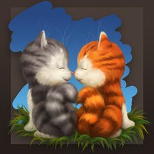 Схема вышивки «кошачья семья»