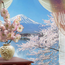 Схема вышивки «Натюрморт с сакурой»