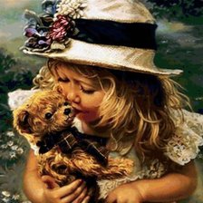 Схема вышивки «девочка в шляпке»