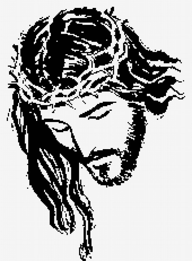 Иисус 3 монохром - спаситель, иисус - предпросмотр