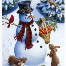 Схема вышивки «Снеговик»
