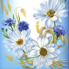 Схема вышивки «Васильки и ромашки»