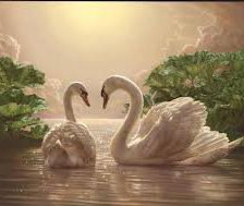 Схема вышивки «лебеди»