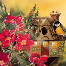 Схема вышивки «птичка невеличка»