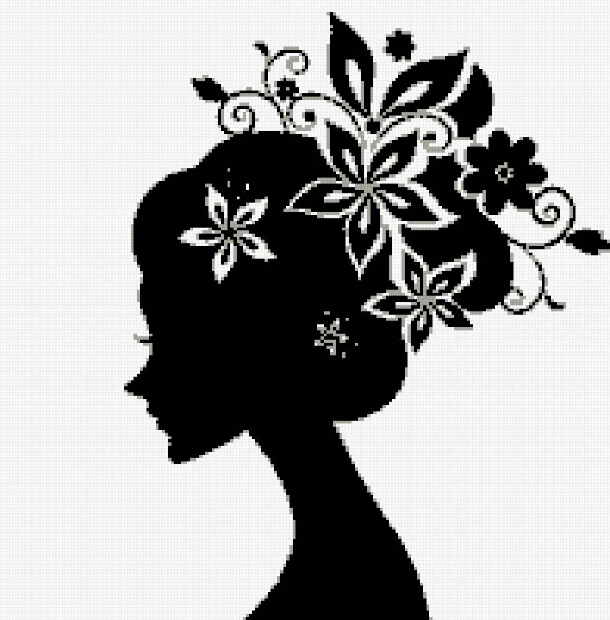 Силуэт - монохром, силуэт - предпросмотр