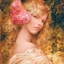 Схема вышивки «женщина с розой»