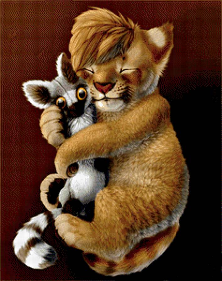 любимая игрушка - детское.живопись, хищник.лев, львенок - предпросмотр