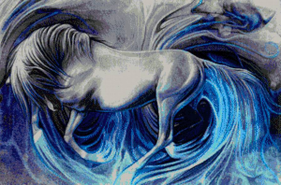 лошадь - конь, живопись, фэнтези, животное - предпросмотр