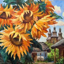 Схема вышивки «Подсолнухи»