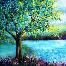 Схема вышивки «озеро»