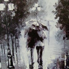 Схема вышивки «Пара под зонтом»