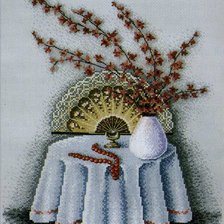 Схема вышивки «Натюрморт с веером»