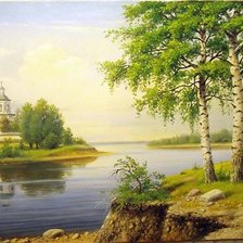 Схема вышивки «пейзаж»