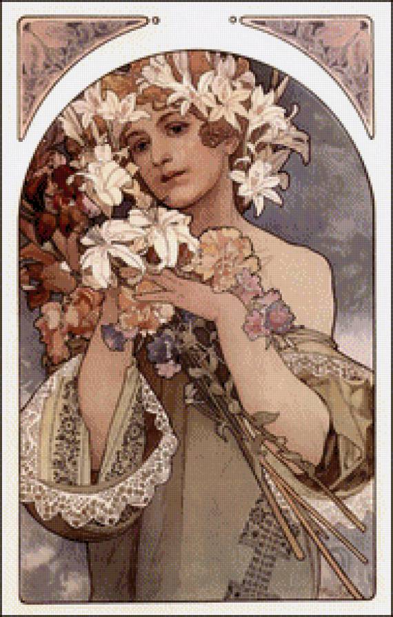 Альфонс Муха - модерн, картина, живопись - предпросмотр