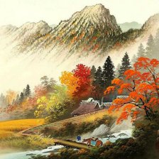 Схема вышивки «Горное село»