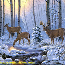 Схема вышивки «олени»