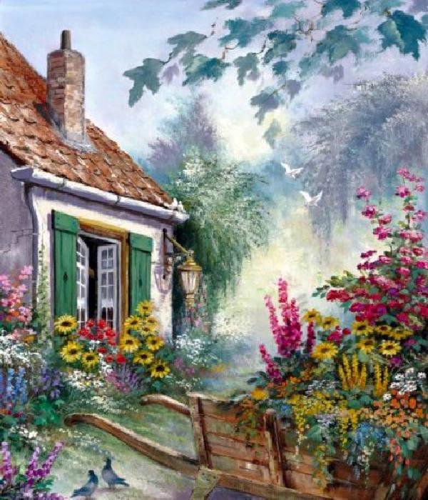 Дом в саду - природа - оригинал