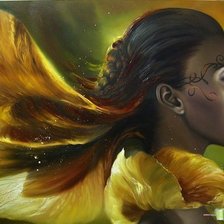 Схема вышивки «девушка-цветок»