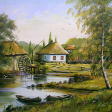 Схема вышивки «Мельница»