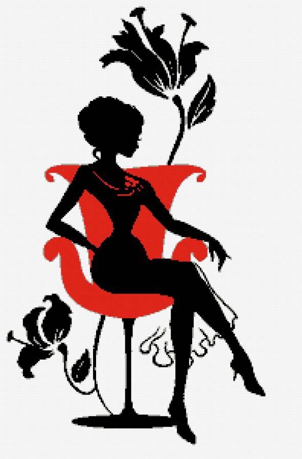 Силуэт - монохром, силуэт - предпросмотр