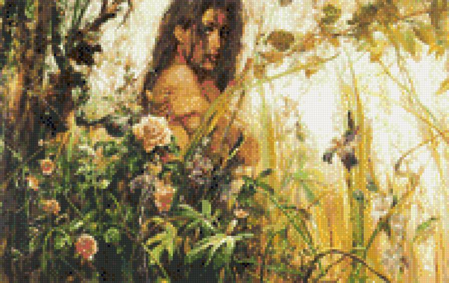 среди цветов - люди - предпросмотр