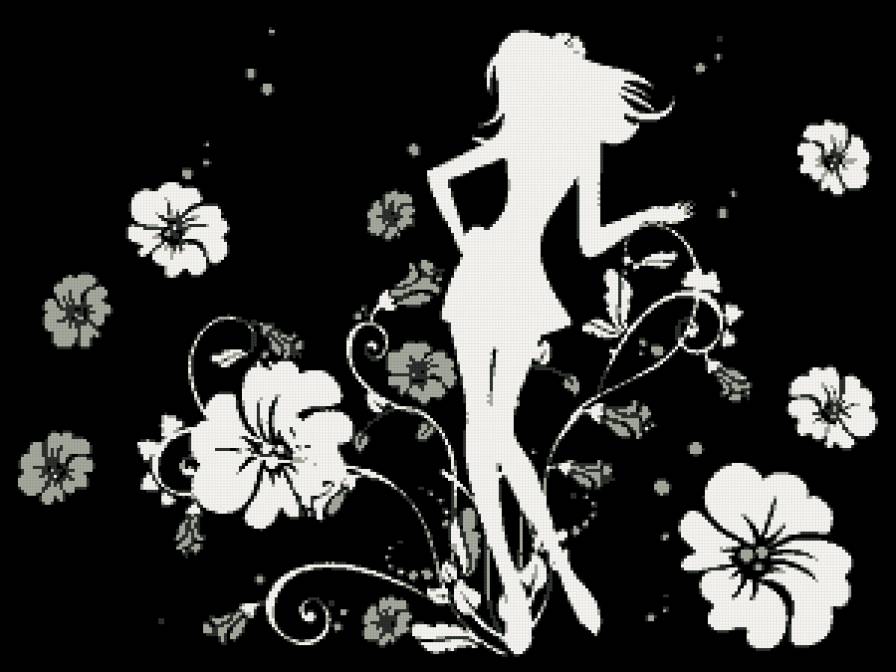 Силуэт - монохром, силуэт - предпросмотр