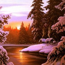 Схема вышивки «зимний закат»