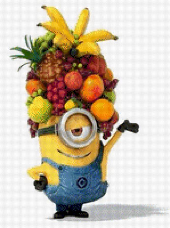 Миньон и фрукты - миньон, персонаж, гадкий я, фрукты, мультик - предпросмотр