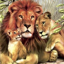 Схема вышивки «львы»