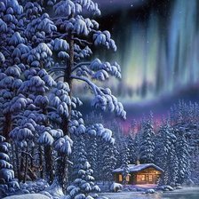 Схема вышивки «зимний пейзаж»