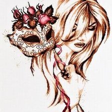 Схема вышивки «Девушка с маской»