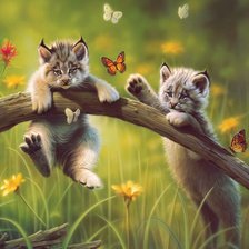 Схема вышивки «Рысята»