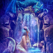 Схема вышивки «русалка и дракон»