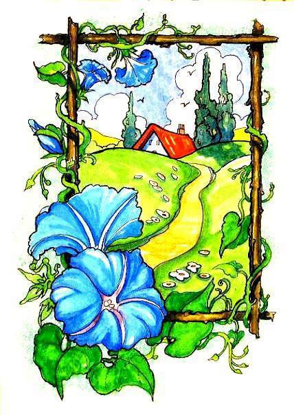 пейзаж - пейзаж, природа, вьюнок - оригинал