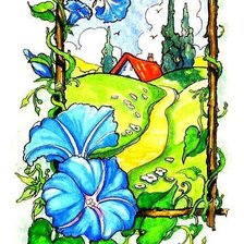 Схема вышивки «пейзаж»