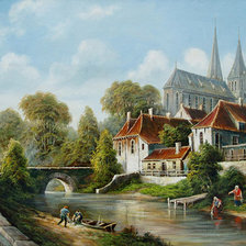 Схема вышивки «старинная картина»