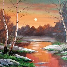 Схема вышивки «Осенний закат»