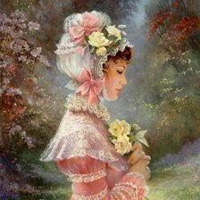 девушка с цветком