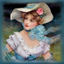 Схема вышивки «дама в шляпке»