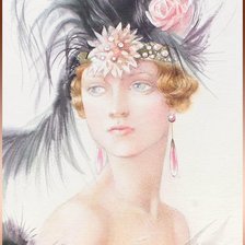 Схема вышивки «ретро дама»