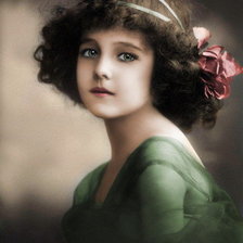 Схема вышивки «девушка  ретро»