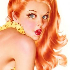 Схема вышивки «красотка  девушка»