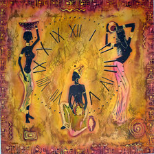 Схема вышивки «Часы Африканские мотивы»