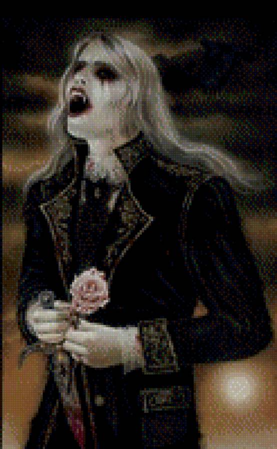 оскал - кровь, мрак, вампир, тьма, граф, парень - предпросмотр